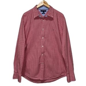 Tommy Hilfiger Men's Long Sleeve Gingham Check Button Down Shirt X-Large